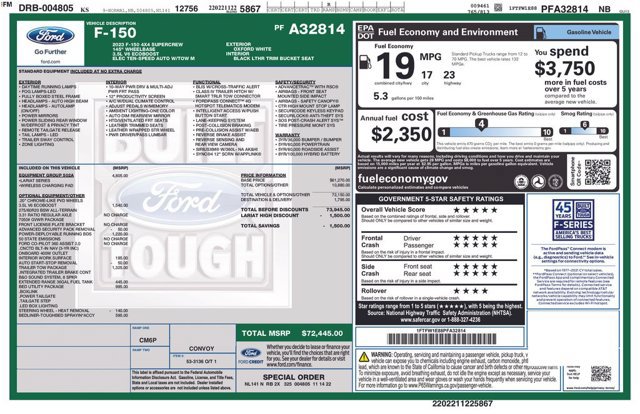 Certified 2023 Ford F150 Lariat w/ Equipment Group 502A High AWD/4WD image 2