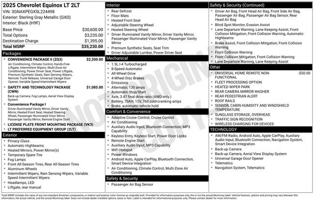 Used 2025 Chevrolet Equinox LT w/ Convenience Package II AWD/4WD image 33