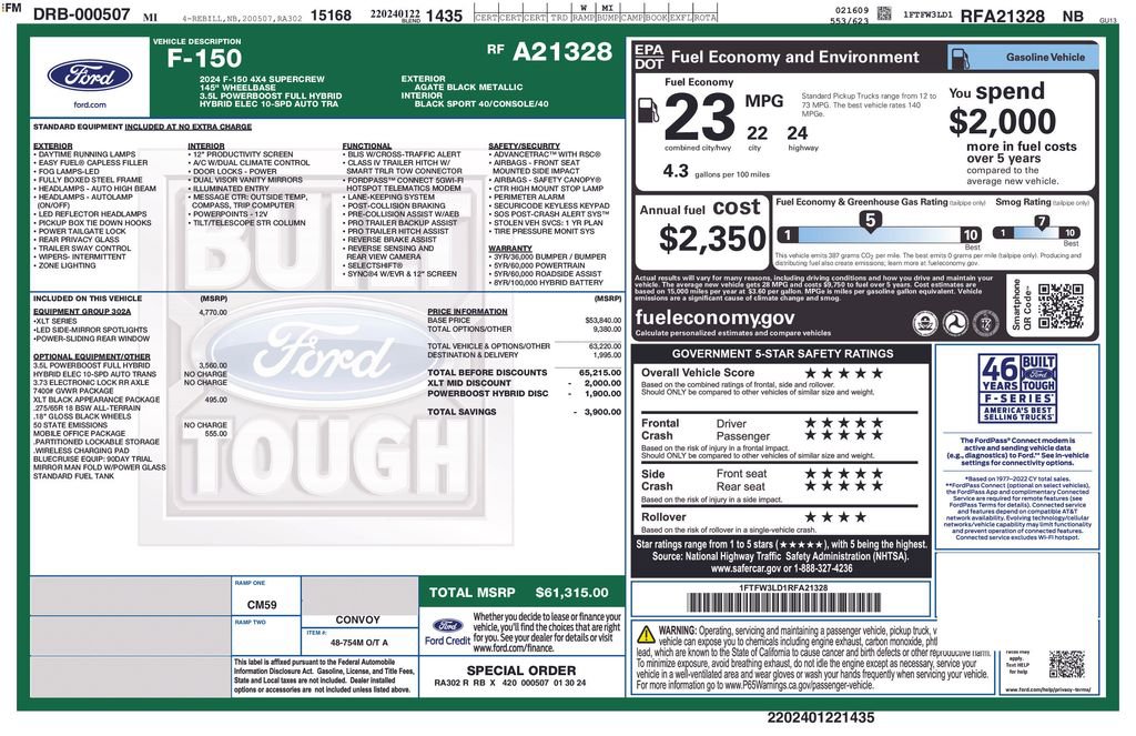 Certified 2024 Ford F150 XLT w/ Equipment Group 302A MID image 40