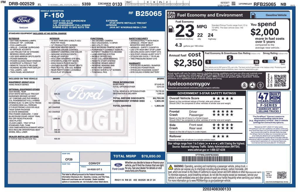 Certified 2024 Ford F150 King Ranch w/ FX4 Off-Road Package AWD/4WD image 5