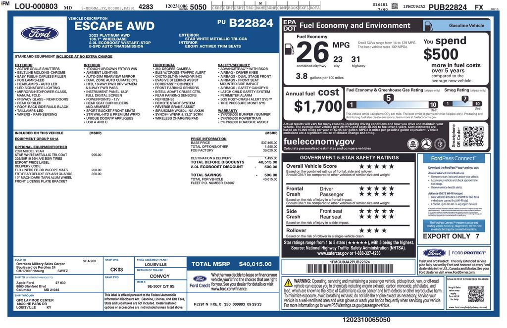 Certified 2023 Ford Escape Platinum image 36