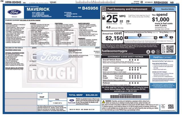 Certified 2024 Ford Maverick Lariat w/ FX4 Off-Road Package image 20