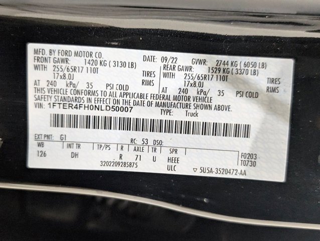 Certified 2022 Ford Ranger Lariat w/ Equipment Group 501A High AWD/4WD image 10