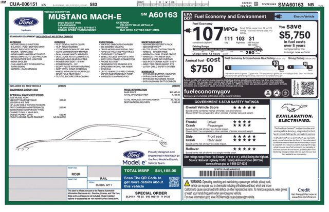 Certified 2025 Ford Mustang Mach-E Select RWD image 28