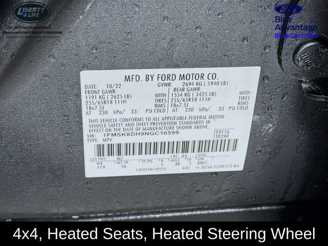 Certified 2022 Ford Explorer XLT w/ Equipment Group 202A image 33