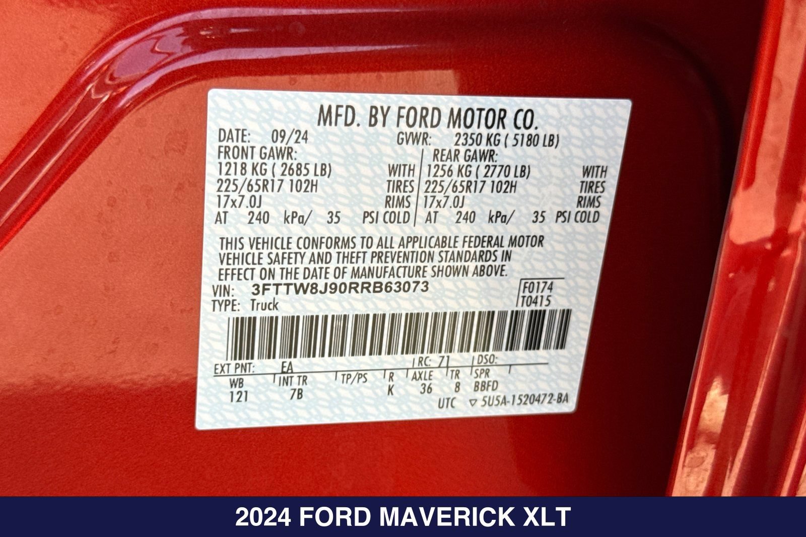 Certified 2024 Ford Maverick XLT w/ Equipment Group 300A Standard AWD/4WD image 28