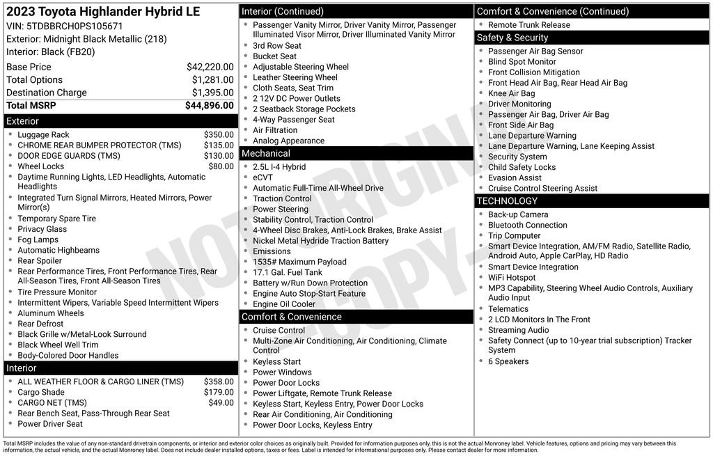 Used 2023 Toyota Highlander LE AWD/4WD image 3