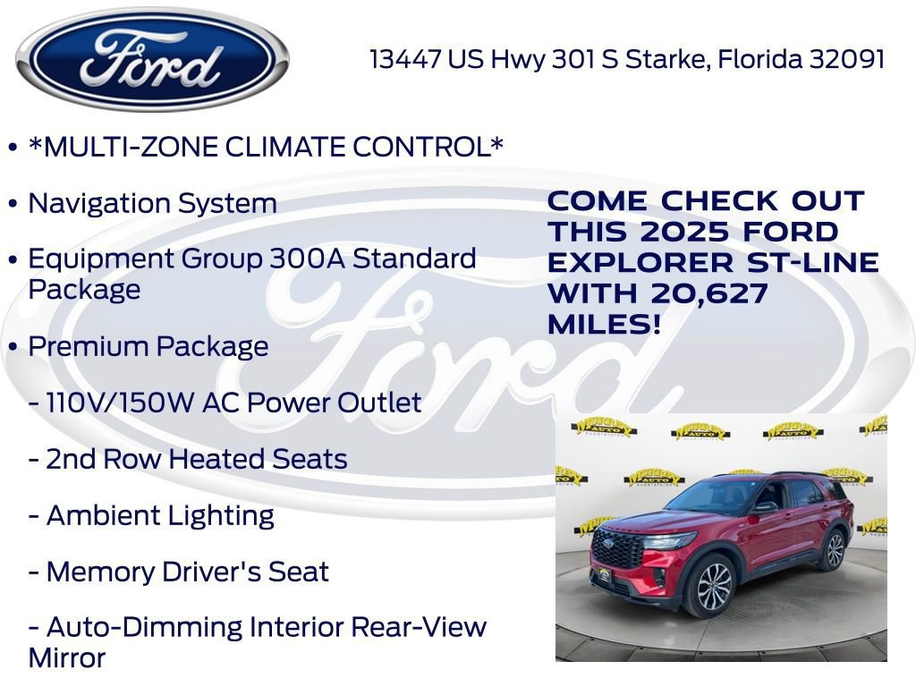 Certified 2025 Ford Explorer ST-Line w/ Premium Package image 17