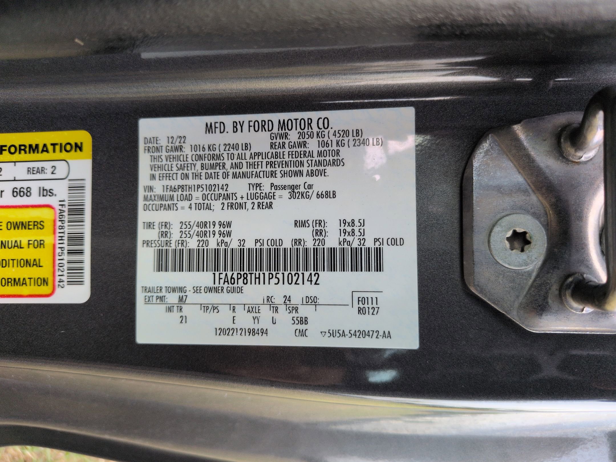 Certified 2023 Ford Mustang Coupe w/ Equipment Group 101A RWD image 36