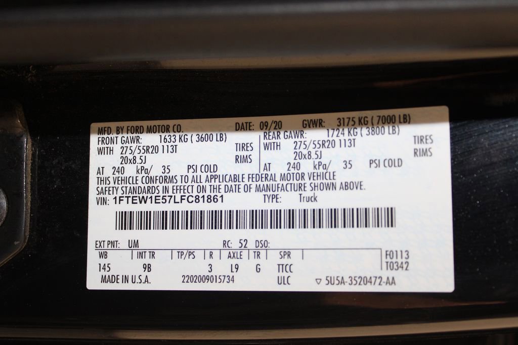 Certified 2020 Ford F150 Platinum w/ Equipment Group 701A Luxury image 25