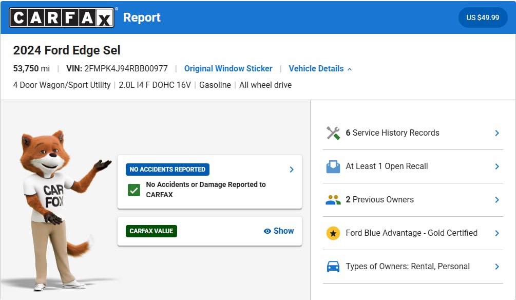Certified 2024 Ford Edge SEL AWD/4WD image 3