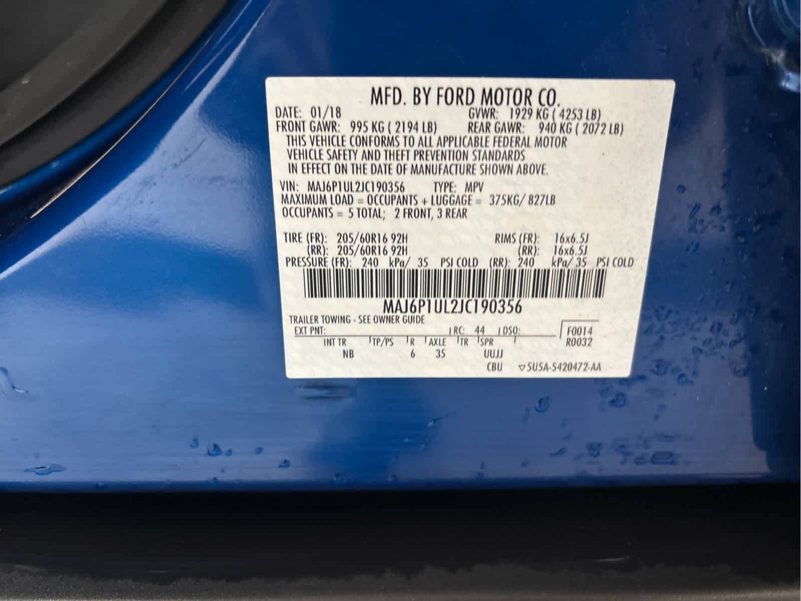 Certified 2018 Ford EcoSport SE w/ SE Convenience Package AWD/4WD image 31