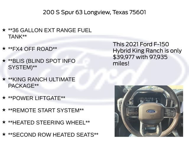 Certified 2021 Ford F150 King Ranch w/ Equipment Group 601A High AWD/4WD image 32