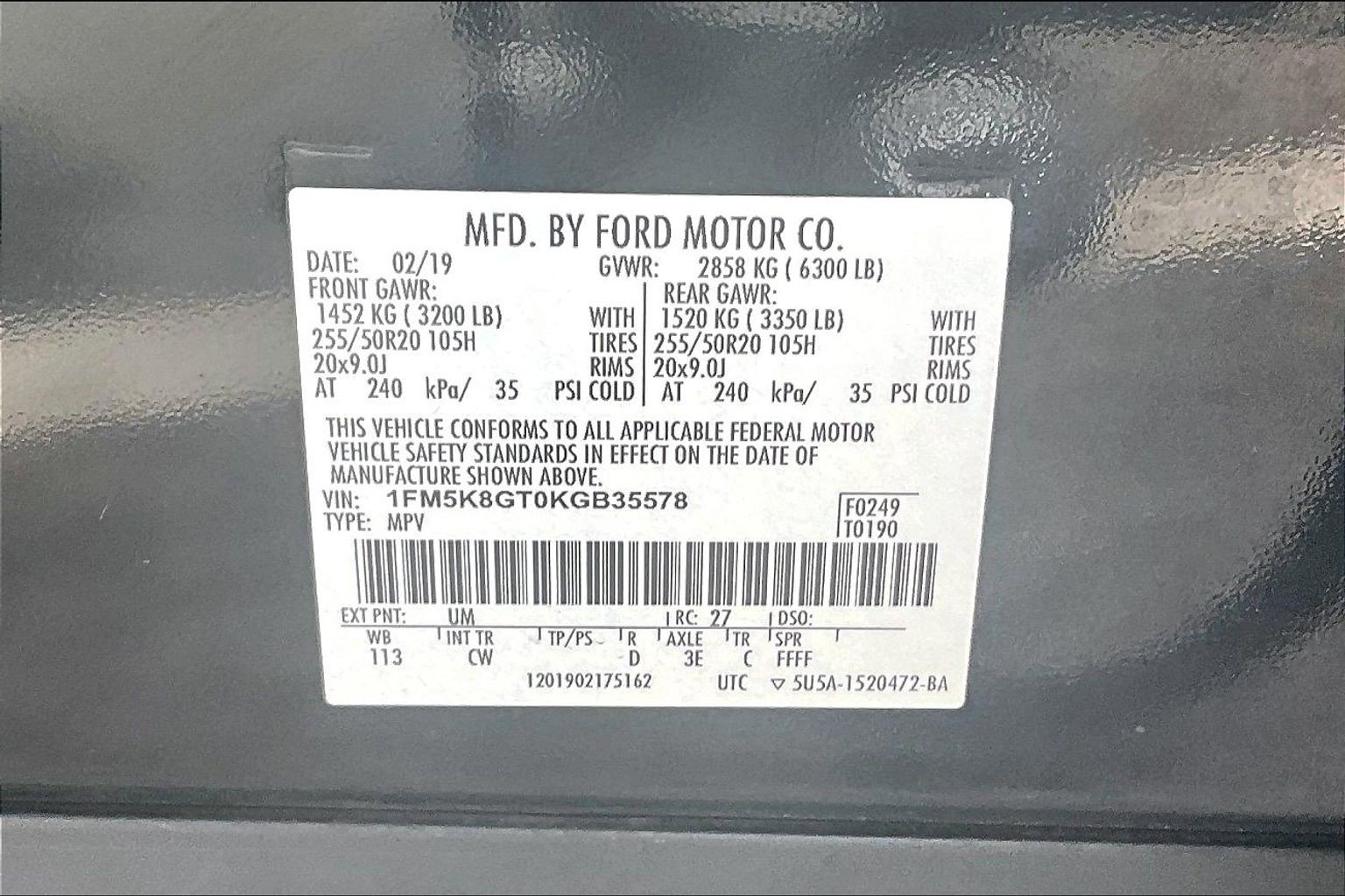 Certified 2019 Ford Explorer Sport w/ Equipment Group 401A AWD/4WD image 19