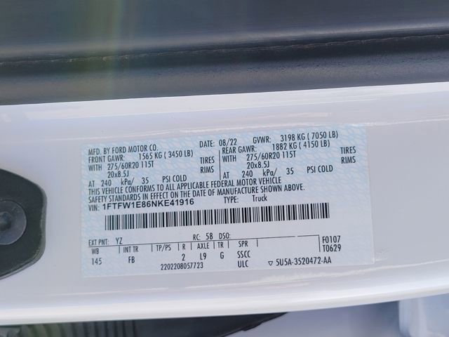 Certified 2022 Ford F150 XLT w/ Equipment Group 302A High image 17