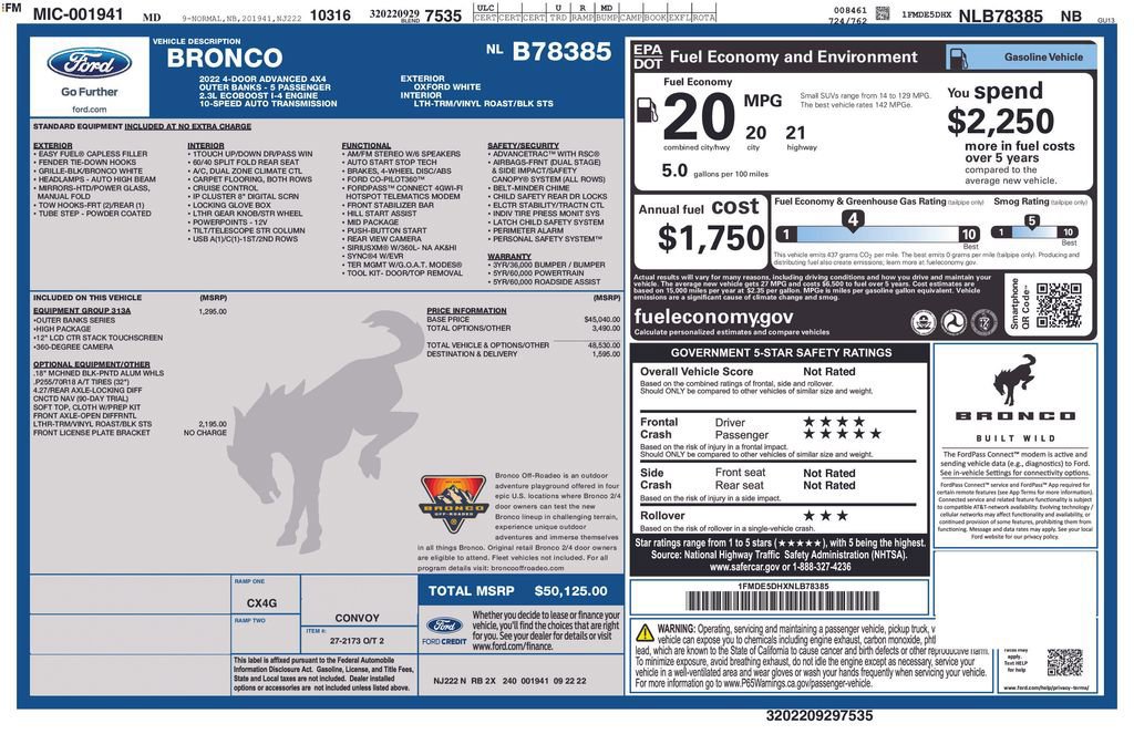 Certified 2022 Ford Bronco Outer Banks image 25