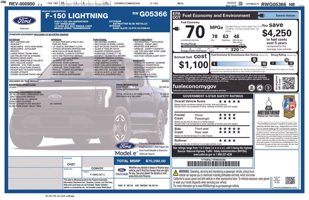Certified 2024 Ford F150 Lightning Flash AWD/4WD image 3