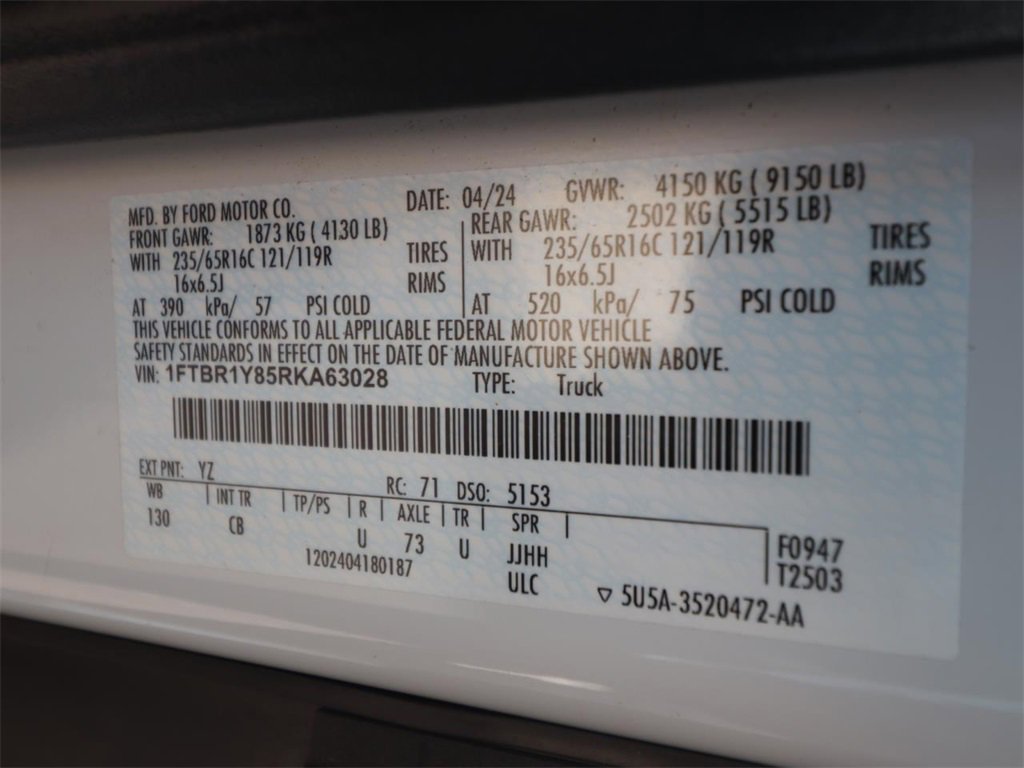 Certified 2024 Ford Transit 250 Base w/ Exterior Upgrade Package image 23