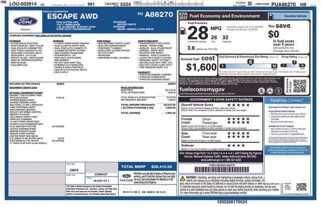 Certified 2023 Ford Escape Active w/ Tech Pack #2 AWD/4WD image 5