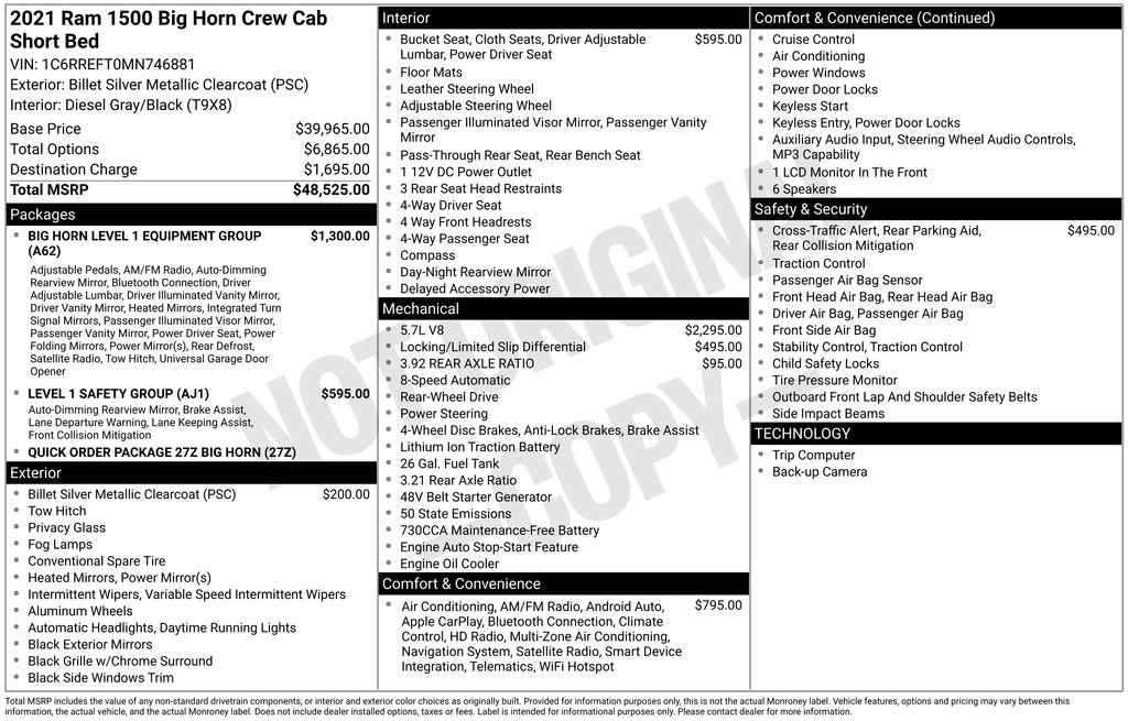 Used 2021 RAM 1500 Big Horn RWD image 5