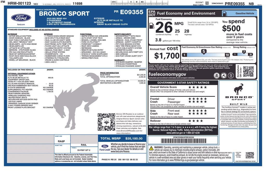 Certified 2023 Ford Bronco Sport Big Bend w/ Convenience Package image 24