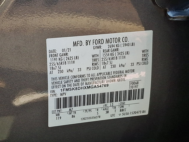 Certified 2021 Ford Explorer XLT AWD/4WD image 27