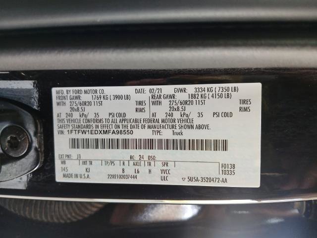 Certified 2021 Ford F150 King Ranch w/ Equipment Group 601A High image 21