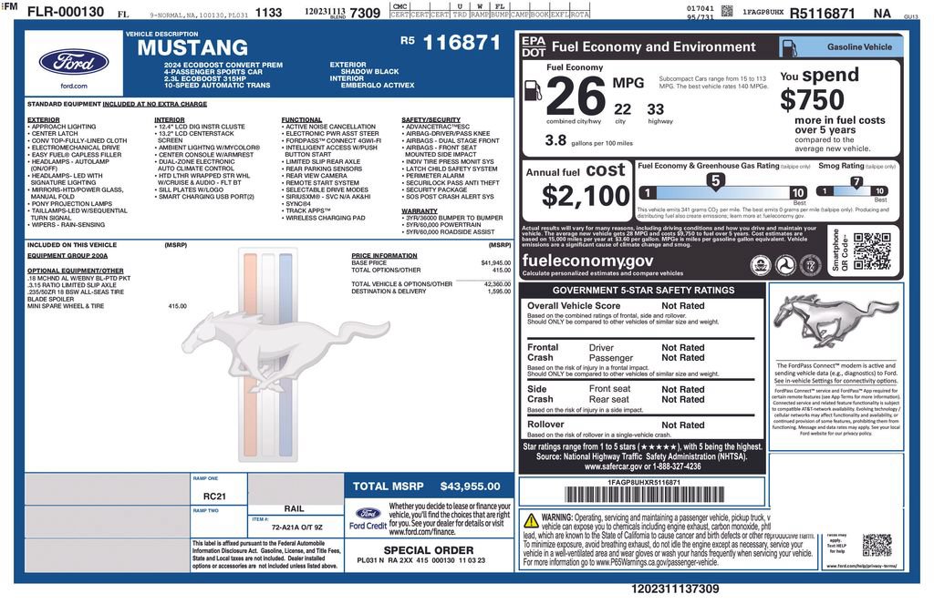 Certified 2024 Ford Mustang Premium RWD image 5