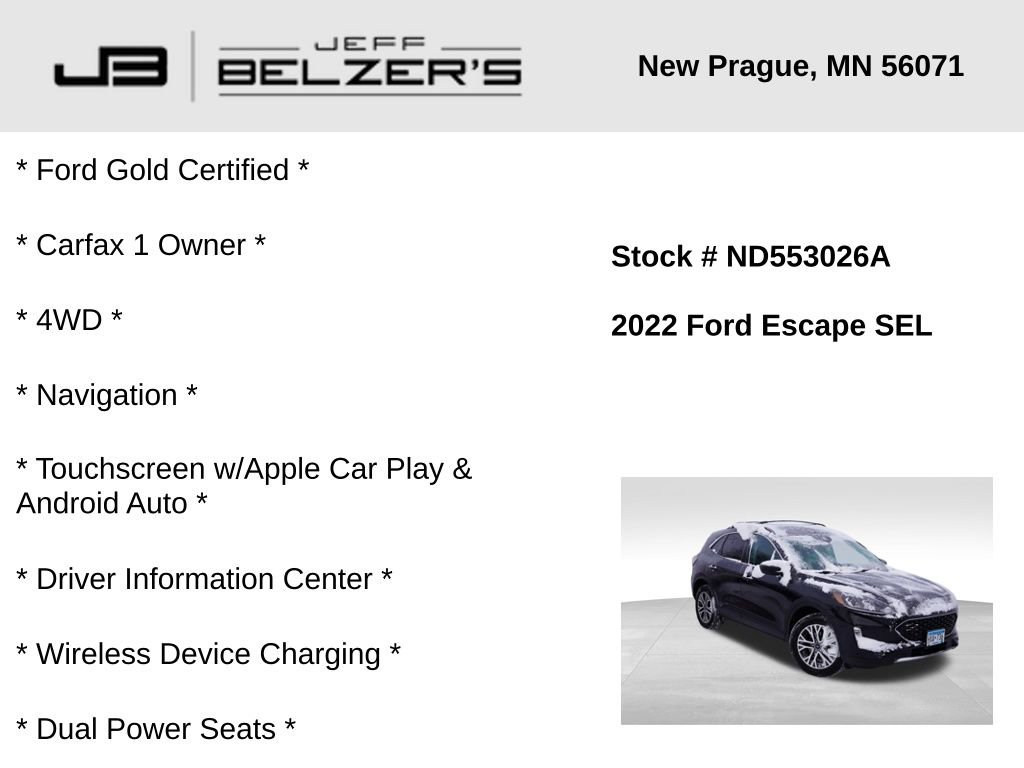 Certified 2022 Ford Escape SEL w/ Technology Package image 2
