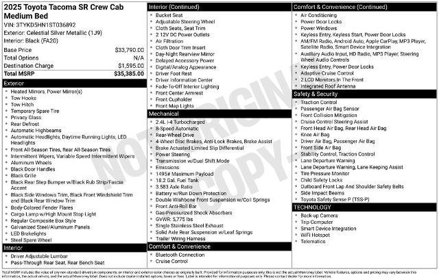 Used 2025 Toyota Tacoma SR image 8