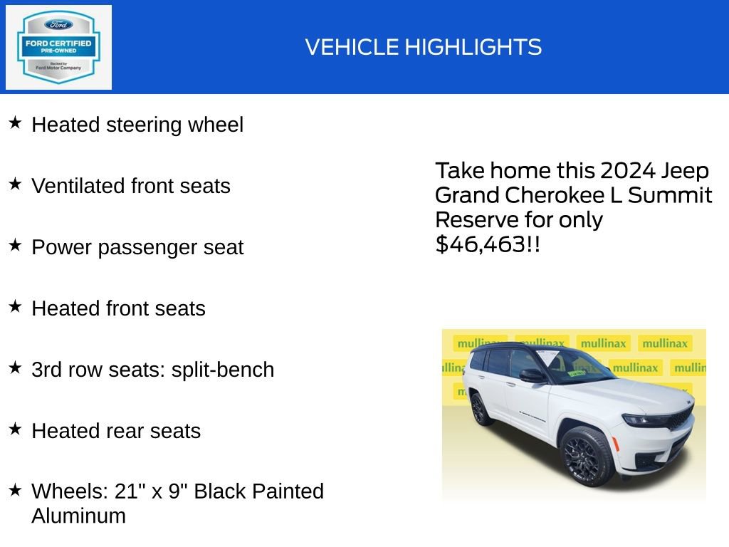 Used 2024 Jeep Grand Cherokee L Summit AWD/4WD image 20