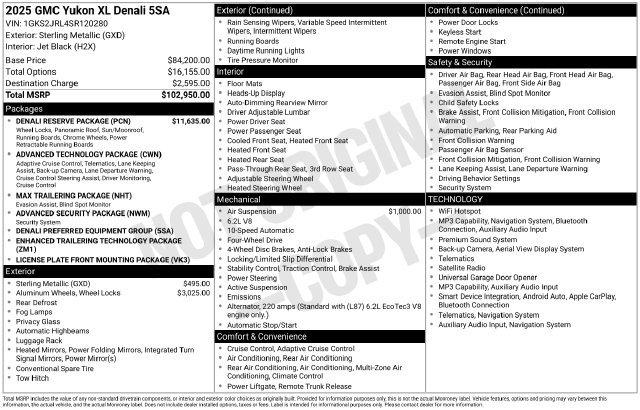 Used 2025 GMC Yukon XL Denali w/ Denali Reserve Package AWD/4WD image 2