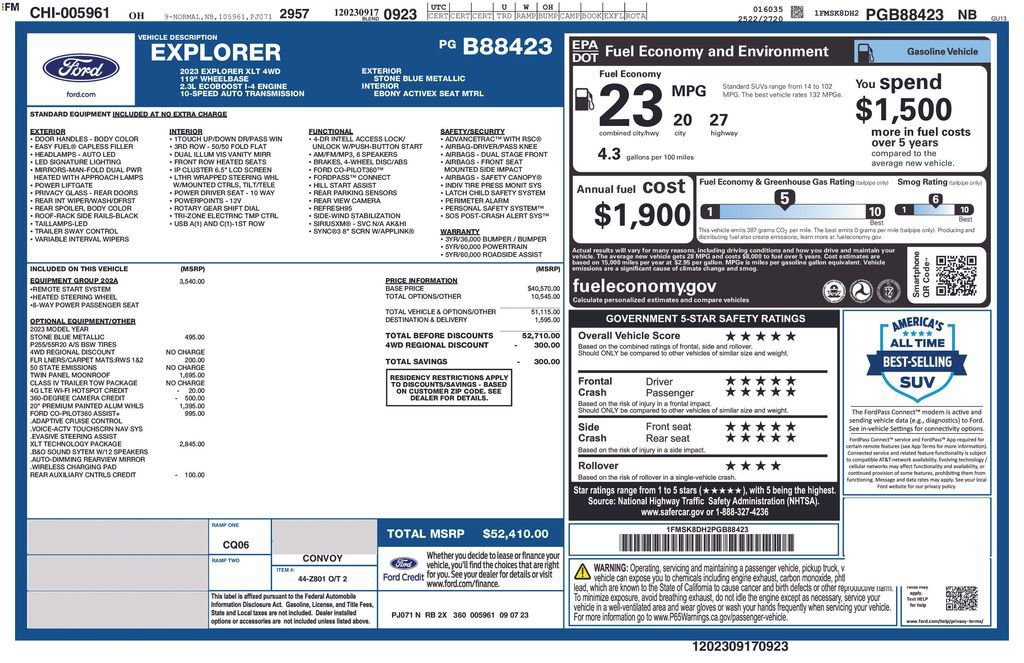 Certified 2023 Ford Explorer XLT w/ Equipment Group 202A image 28