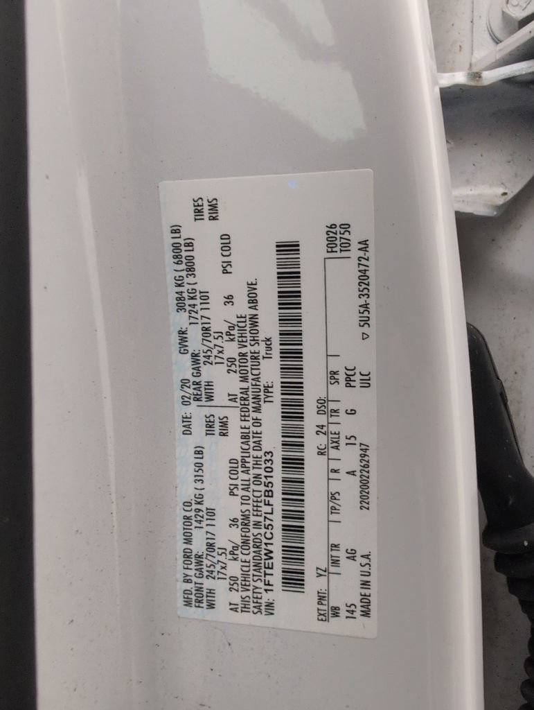 Certified 2020 Ford F150 XL w/ Equipment Group 101A Mid RWD image 40
