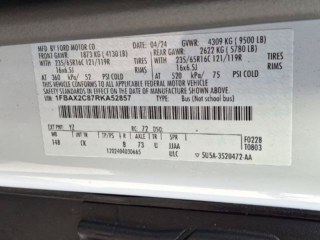 Certified 2024 Ford Transit 350 XLT RWD image 28