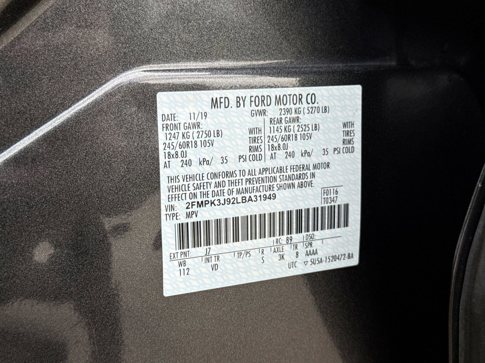 Certified 2020 Ford Edge SEL FWD image 35