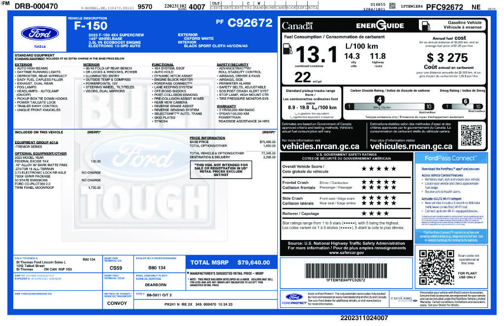 Certified 2023 Ford F150 Tremor AWD/4WD image 12
