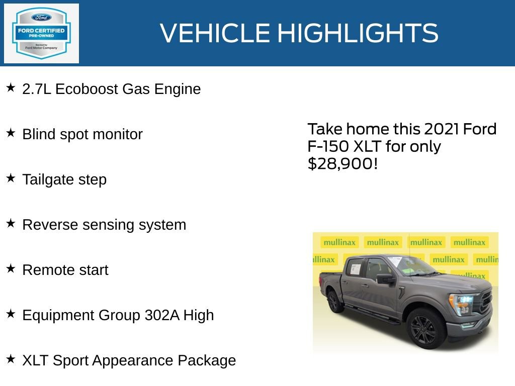 Certified 2021 Ford F150 XLT w/ Equipment Group 302A High AWD/4WD image 23