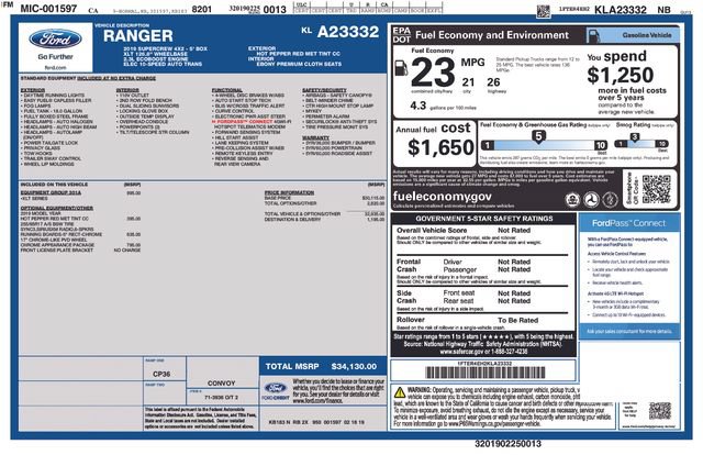 Certified 2019 Ford Ranger XLT w/ Equipment Group 301A Mid RWD image 38