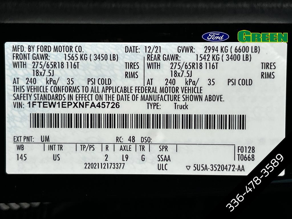 Certified 2022 Ford F150 XLT w/ Equipment Group 302A High AWD/4WD image 15