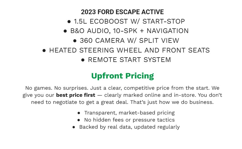 Certified 2023 Ford Escape Active w/ Tech Pack #2 image 2