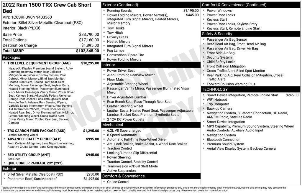 Used 2022 RAM 1500 TRX w/ TRX Level 2 Equipment Group AWD/4WD image 39