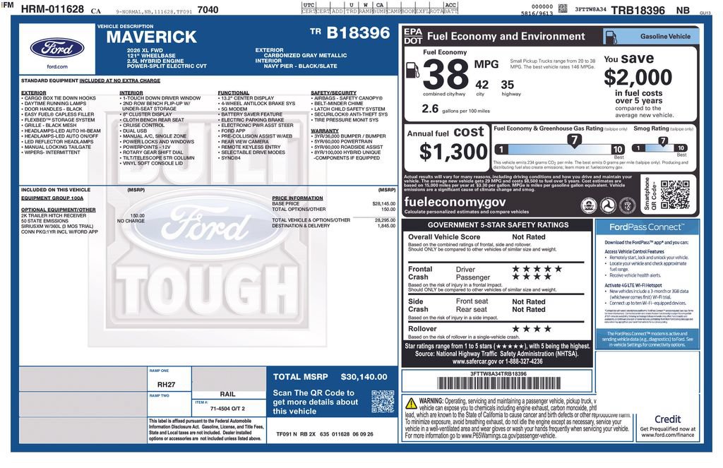 Certified 2026 Ford Maverick XL FWD video 2