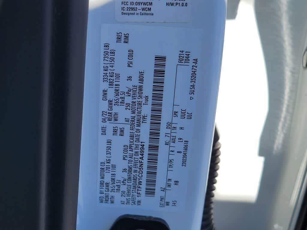 Certified 2022 Ford F150 Lariat w/ Equipment Group 502A High RWD image 29