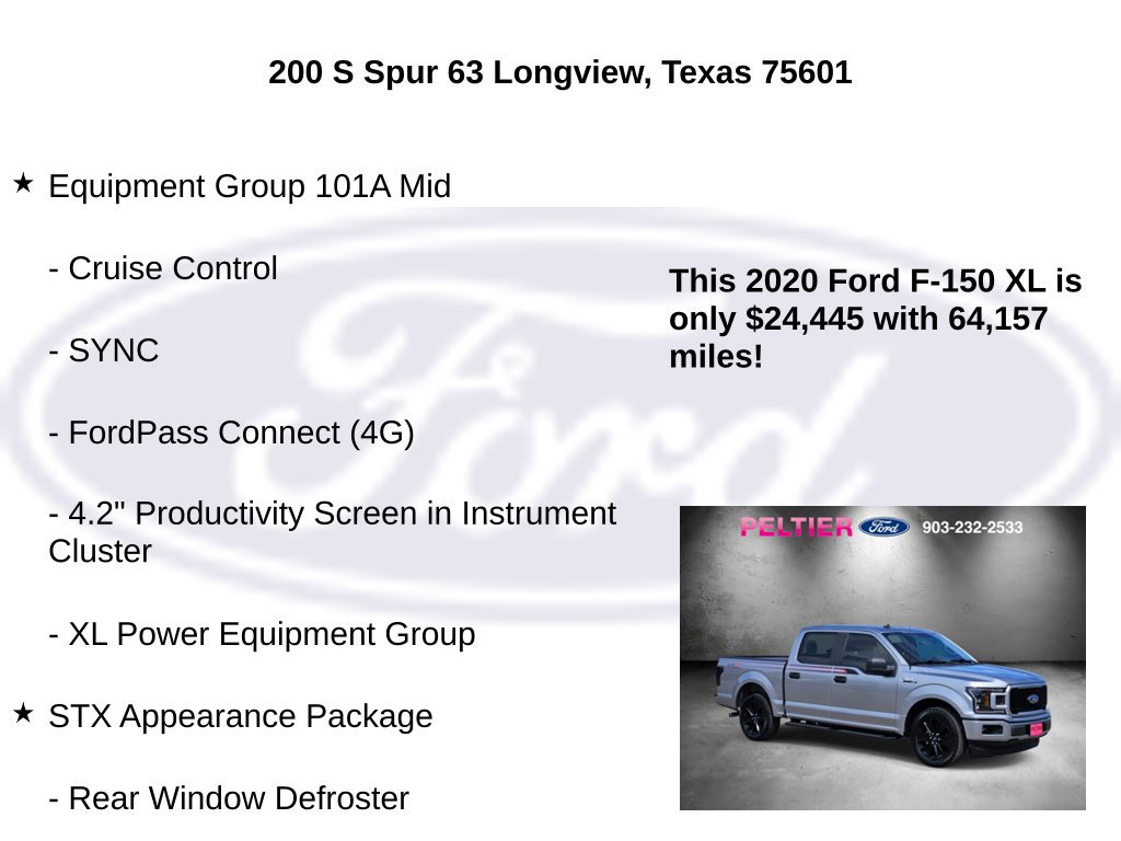 Certified 2020 Ford F150 XL w/ Equipment Group 101A Mid RWD image 5