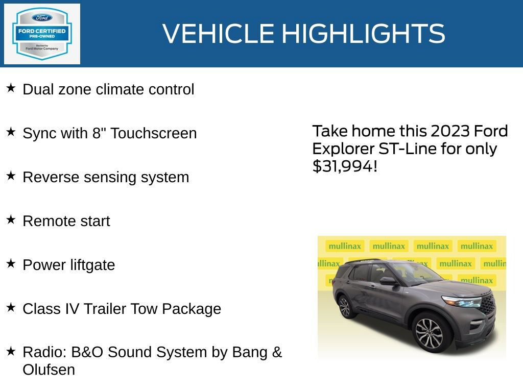 Certified 2023 Ford Explorer ST-Line w/ Class IV Trailer Tow Package RWD image 22