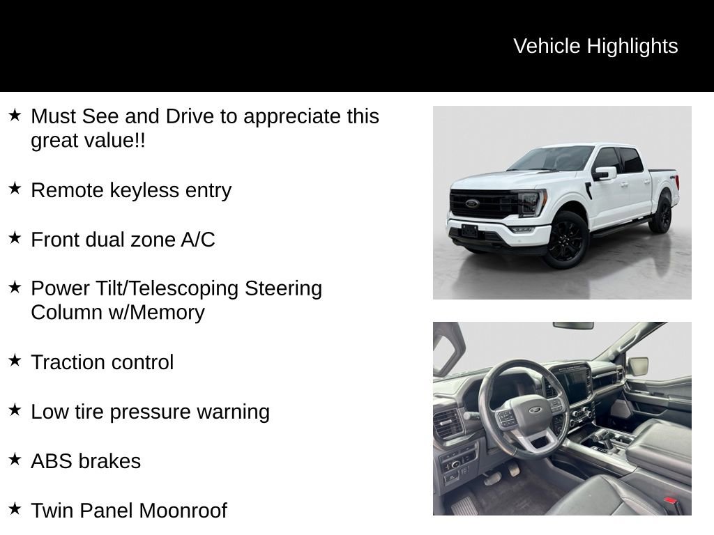 Certified 2023 Ford F150 Lariat w/ Equipment Group 502A High AWD/4WD image 31