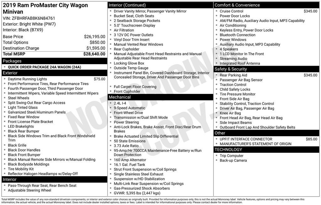 Used 2019 RAM ProMaster City Wagon FWD image 25