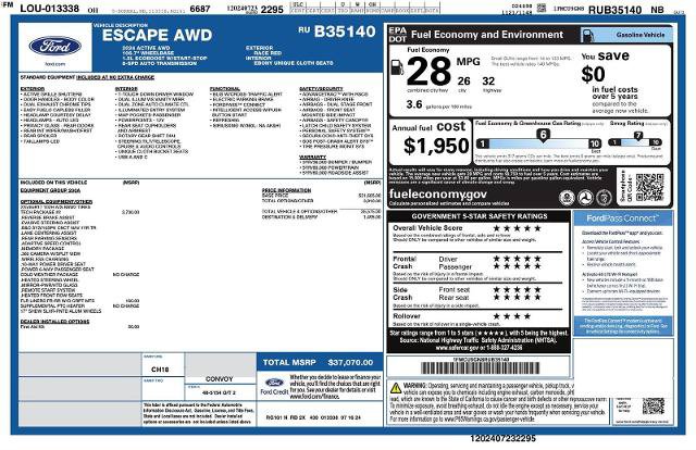 Certified 2024 Ford Escape Active w/ Tech Pack #2 AWD/4WD image 3