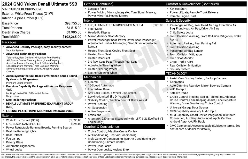 Used 2024 GMC Yukon Denali Ultimate AWD/4WD image 32